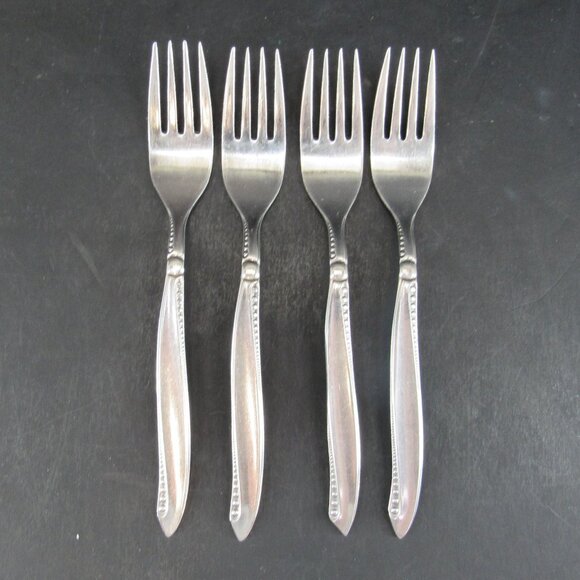 AIRMACK AMK8 Beaded Stainless Flatware Solingen-Germany Set of 4 Dinner Forks - Picture 1 of 7